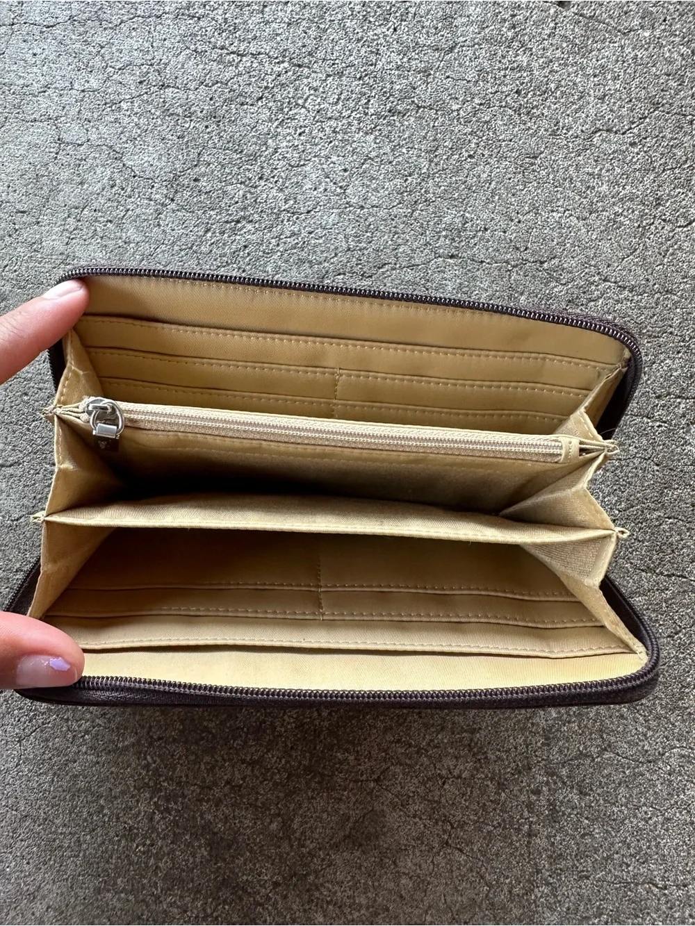 HOBO Brown Leather Zip Around Wallet